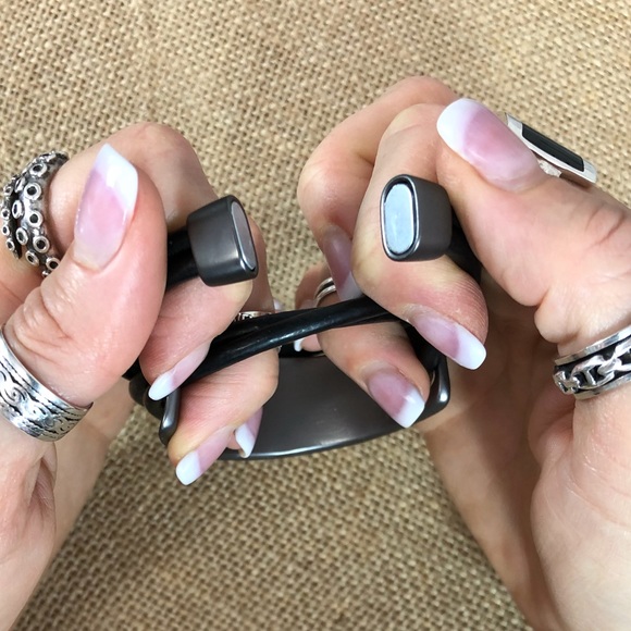 Unique Hi-End French hammered steel wrap bracelet - Picture 4 of 5